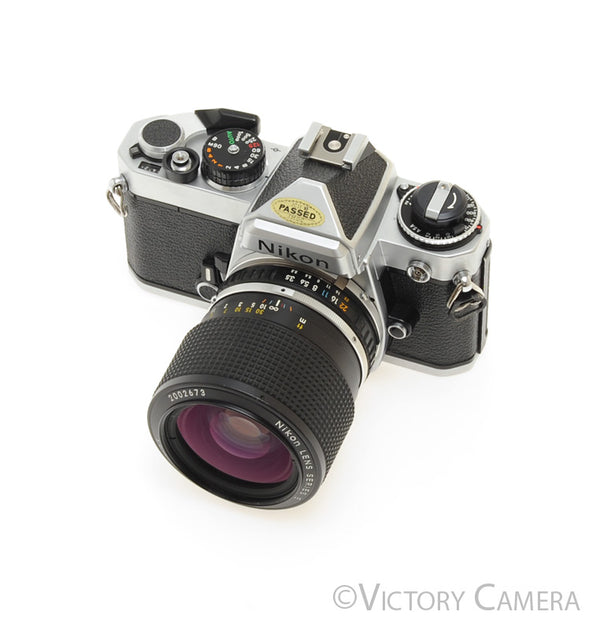 フィルムカメラ　Nikon FE2　36-72mm F/3.5ズームレンズセット Nikon FE Chrome 35mm Film Camera w/ 36-72mm Lens -New Seals- [EXC]