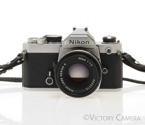 Nikon FM Chrome 35mm Film Camera w/ 50mm f1.8 AI-s Lens -New