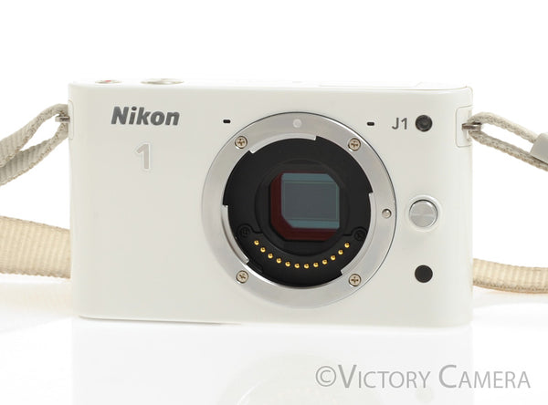 Nikon 1 J1 White Mirrorless 10.1MP Digital Camera Body -Clean-