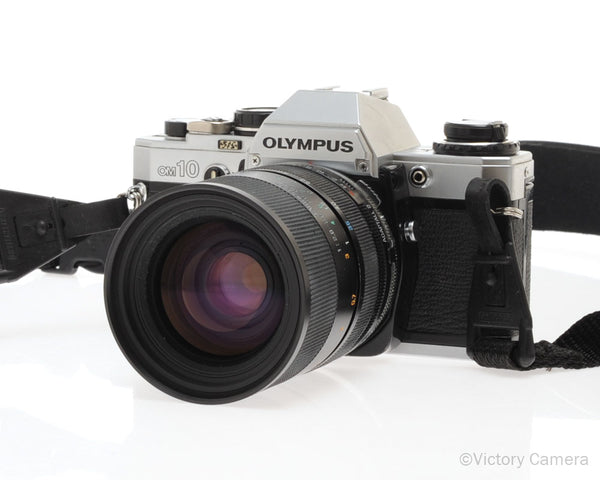 Olympus OM-10 OM10 Chrome 35mm Camera w/ 35-80mm Zoom Lens [EXC]
