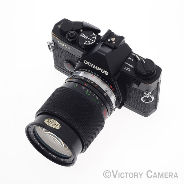 動作品 Olympus OM-2S PROGRAM Olympus OM-2S Program Black Film Camera Body w/ 28-85mm Zoom Lens [EXC