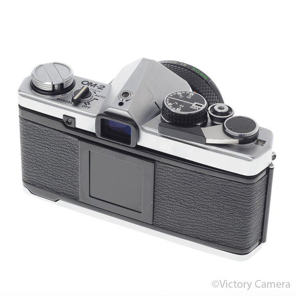 Olympus OM-2 OM2 Chrome 35mm SLR Film Camera w/ 50mm F1.8 Lens -N [EXC