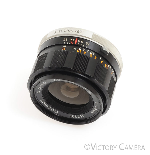 Olympus v. Rare 35mm f2.8 G. Zuiko Wide Lens for FTL M42 Screw Mount -