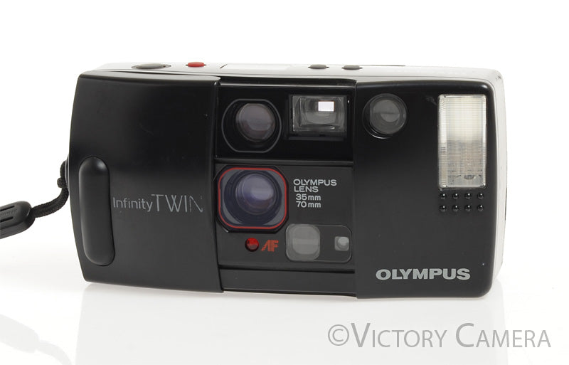 Olympus Infinity Twin 35mm Film Point &amp; Shoot Camera w/ 35mm / 70mm