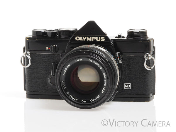 Olympus OM-1N MD Black Film Camera Body w/ 50mm F1.8 Lens -Clean, New