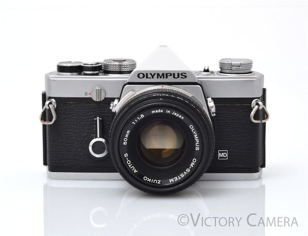 Olympus OM-1 MD Chrome Film Camera Body w/ 50mm f1.8 Lens -New Seals-