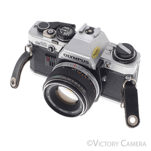 Olympus OM-10 OM10 Chrome 35mm Camera w/ 50mm f1.8 [EXC]