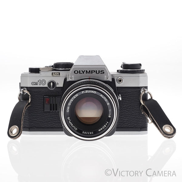 Olympus OM-10 OM10 Chrome 35mm Camera w/ 50mm f1.8 [EXC]
