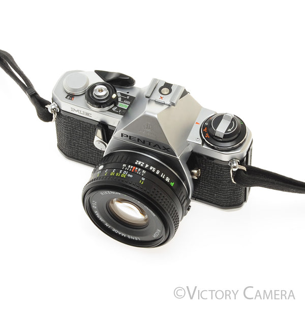 Pentax ME Chrome 35mm Film Camera w/ 50mm f2 Lens [EXC]