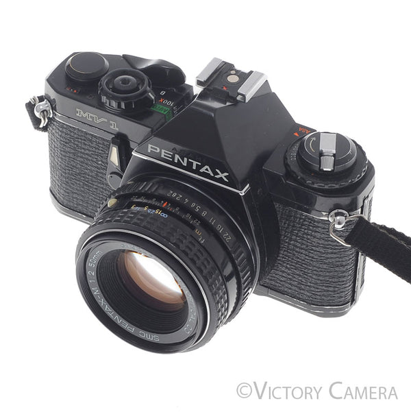 Pentax MV1 Black 35mm Camera w/ 50mm f2 Lens [EXC-]