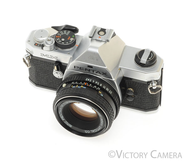 Pentax MX Chrome 35mm Camera w/ 50mm f2 Prime Lens -New Seals- [EXC+]