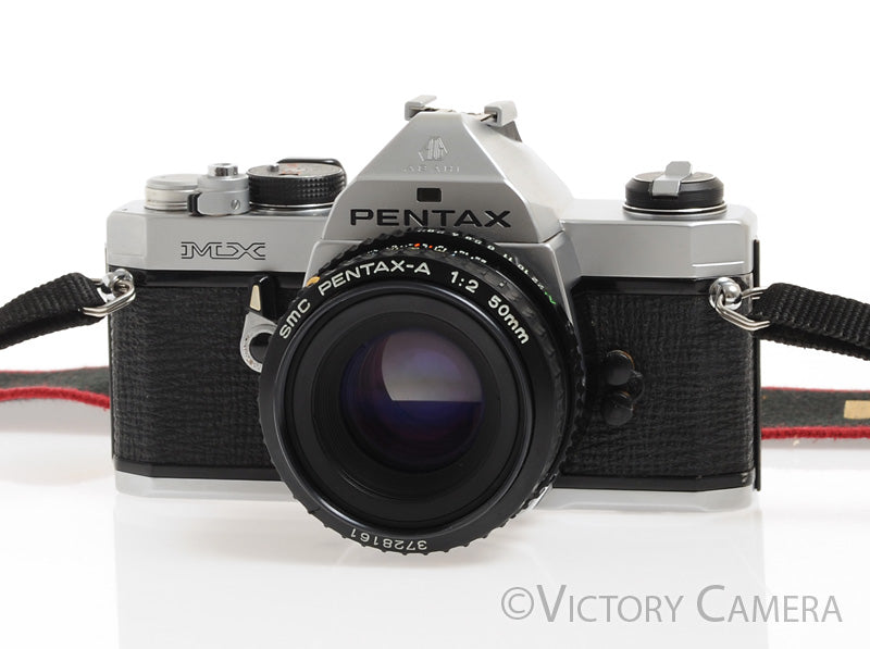 Pentax MX Chrome 35mm Camera w/ 50mm f2 Prime Lens -Clean, New Seals-