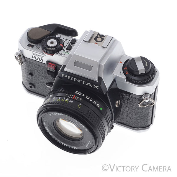 Pentax Program Plus Chrome 35mm Film Camera w/ 50mm f2 Prime Lens [EXC