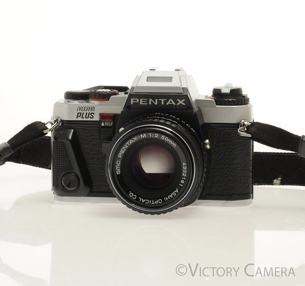 Pentax Program Plus Chrome 35mm Film Camera w/ 50mm f2 Prime Lens [EXC