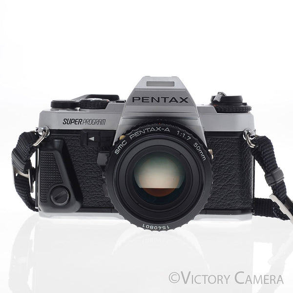 Pentax Super Program Chrome 35mm Film Camera w/ 50mm f1.7 Lens [EXC+]