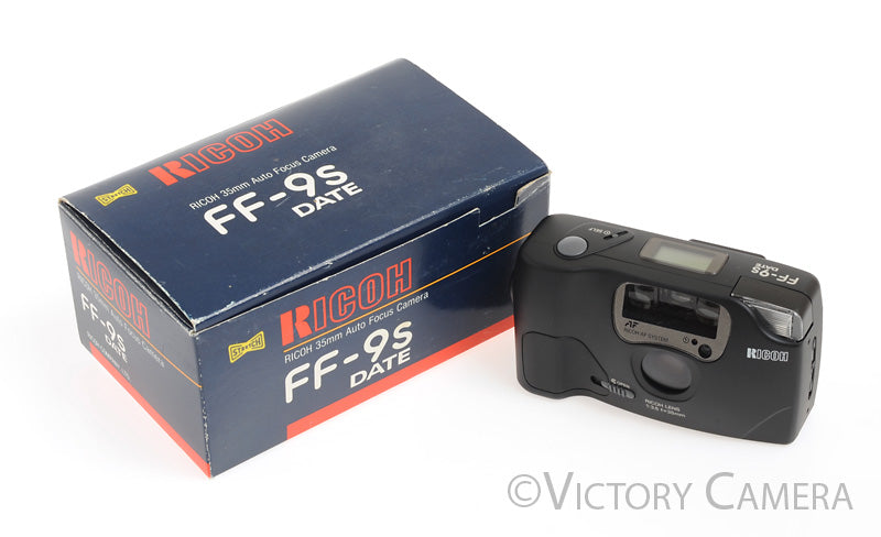 Ricoh FF-9s Date 35mm Point &amp; Shoot Camera w/ 35mm f3.5 Lens -Clean in Box-