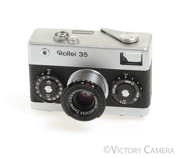 Rollei 35 40mm f3.5 Zeiss Tessar Chrome Camera -No Meter- [Good]