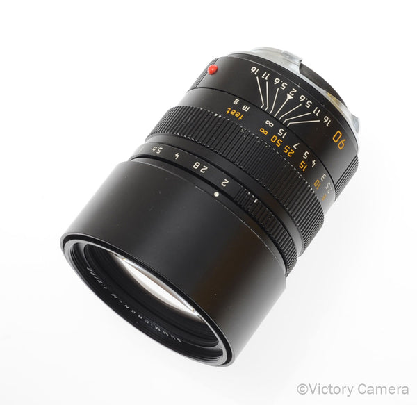 Leica 90mm f2 Summicron-M Black M Mount Prime Lens | Victory Camera