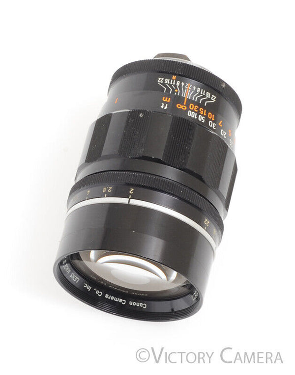 Canon LTM Leica Mount 100mm F2 Black Lens