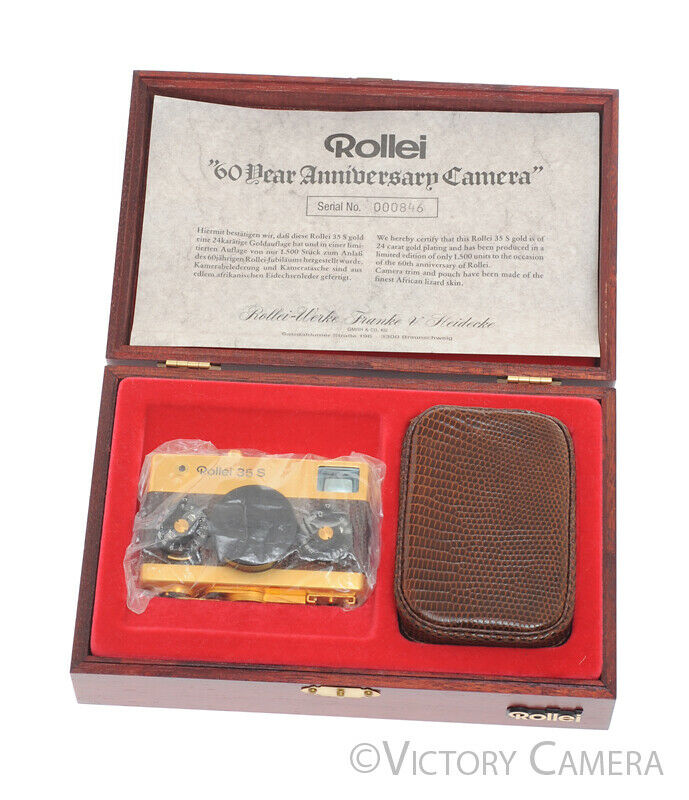 Rollei 35 Gold Camera w/ Sonnar Lens #846 -Mint in Box- - Victory Camera