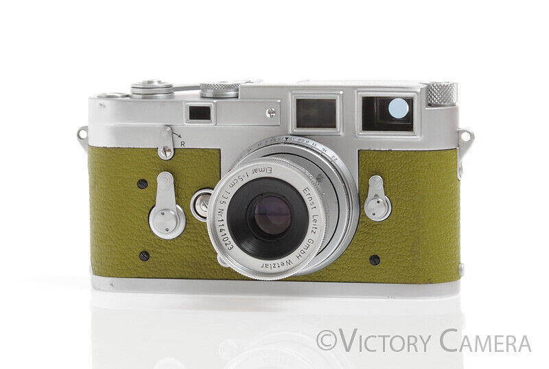 Leica M3 DS 35mm Rangefinder w/ Elmar 5cm f3.5 Lens -Green Leather- - Victory Camera