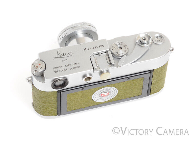 Leica M3 DS 35mm Rangefinder w/ Elmar 5cm f3.5 Lens -Green Leather- - Victory Camera