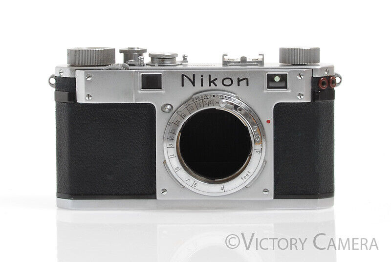 Nikon M Red Synched Chrome 35mm Rangefinder Camera Body -Read- - Victory Camera