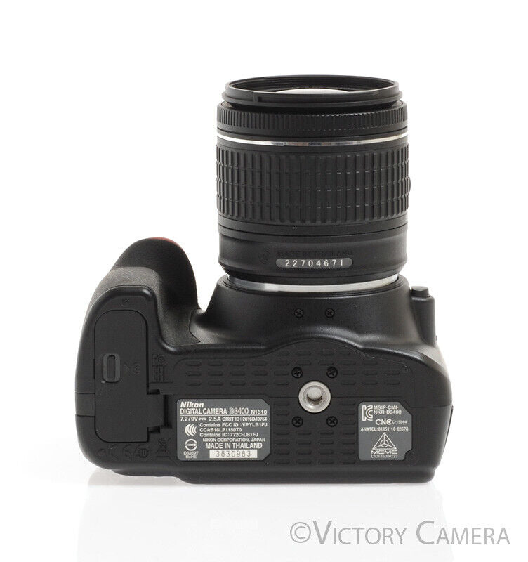 Nikon D3400 Digital SLR Camera Body 24.2mp w/ 18-55mm Lens ~1900 Shutt