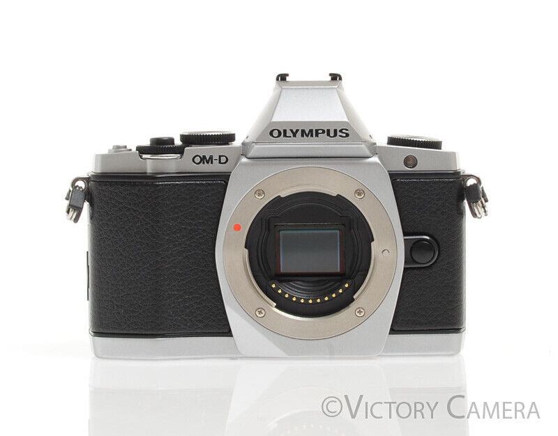 Olympus OM-D E-M5 16.1MP Chrome Mirrorless Digital Camera Body -ONLY 220 SHOTS- - Victory Camera