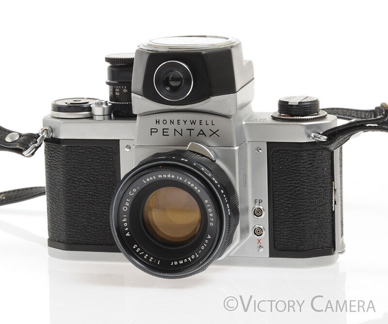 Pentax H1 Chrome 35mm SLR Camera w/ Meter & Takumar 55mm f2.2 lens - Victory Camera