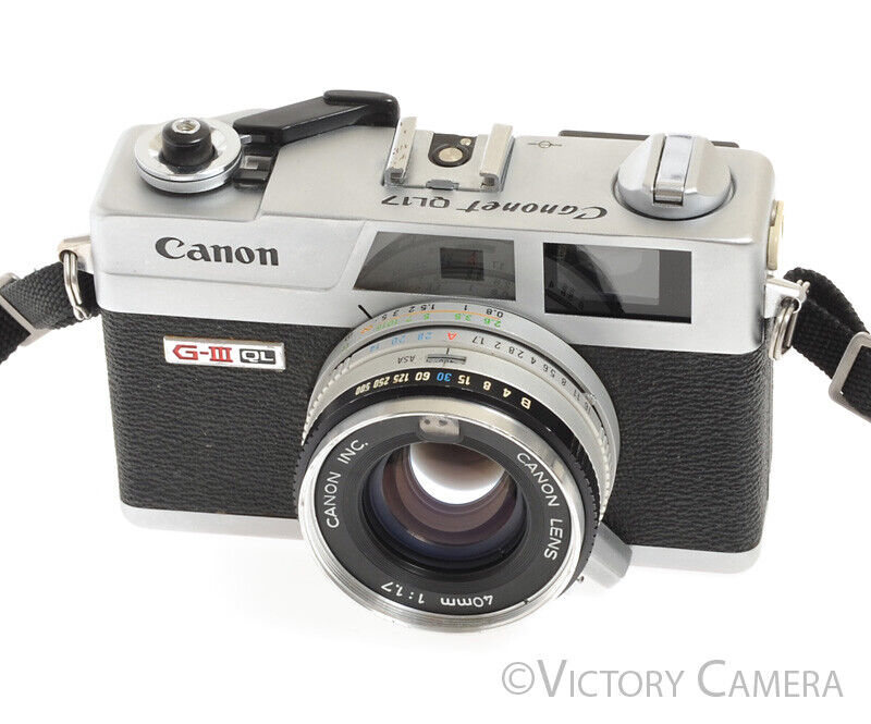 Canonet QL17 QL-17 GIII Chrome 35mm Rangefinder Camera -Clean, New Seals- - Victory Camera