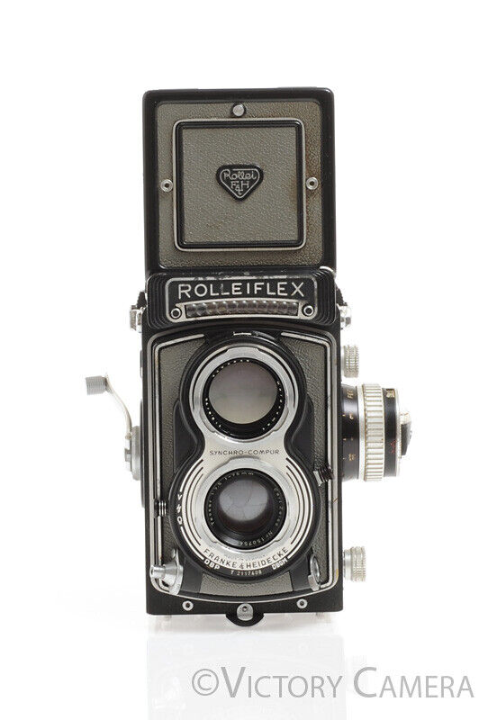 Rollei Rolleiflex T Grey TLR Medium Format Film Camera w/ Zeiss 75mm F3.5 Lens - Victory Camera