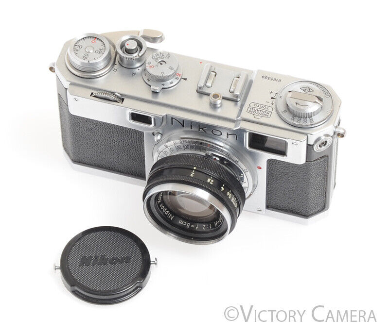 Nikon S2 Chrome 35mm Rangefinder Camera w/ Nikkor-H 5cm F2 Lens -Read-