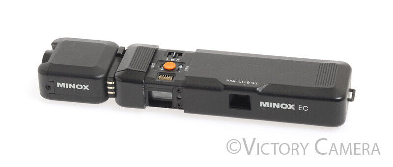 Minox EC Black Subminiature Spy Camera w/ Manual & Flash Adapter -Clean in Case- - Victory Camera