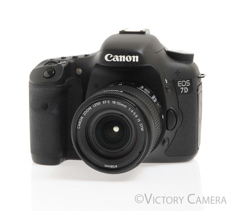 Canon EOS 7D 18MP Digital SLR Body w/ 18-55mm Zoom & Charger -Nice- - Victory Camera