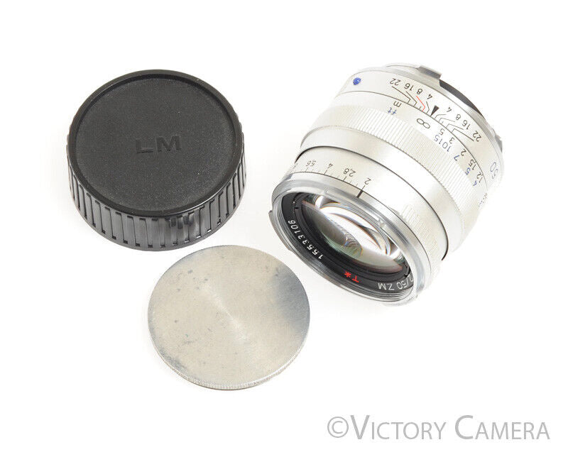 Zeiss Planar 50mm f2 ZM T* Silver Prime Lens for Leica M Mount -Clean-