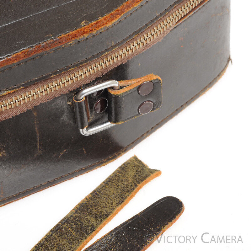 Nikon F Brown Hard Leather System Case -Read, Broken Zipper-