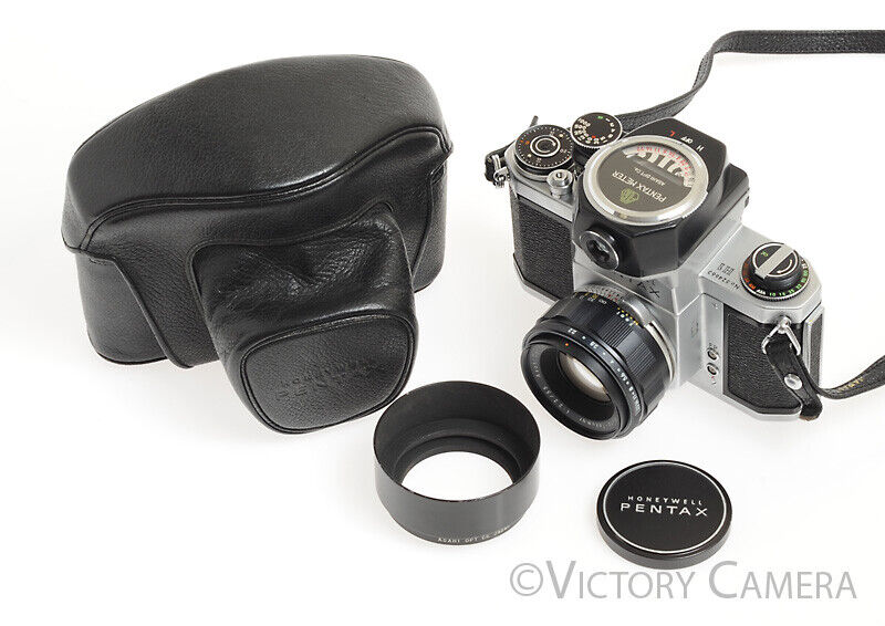 Pentax H1 Chrome 35mm SLR Camera w/ Meter &amp; Takumar 55mm f2.2 lens