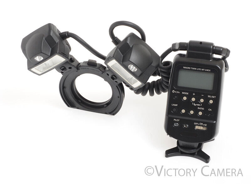 Canon MT-24EX Macro Twin Lite TTL Flash Ring Light Unit -Clean in Case- [EXC] - Victory Camera