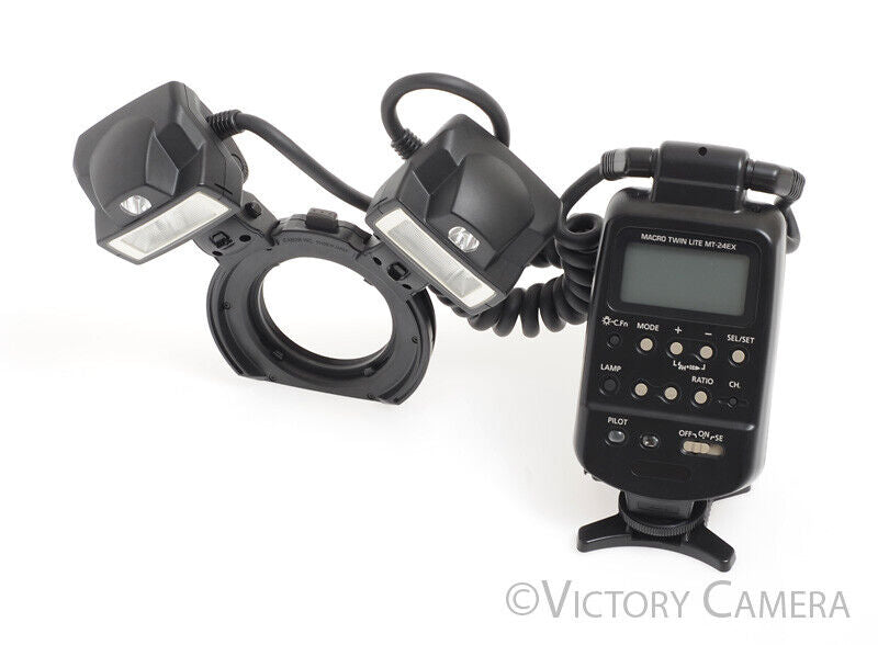 Canon MT-24EX Macro Twin Lite TTL Flash Ring Light Unit -Clean in Case- - Victory Camera