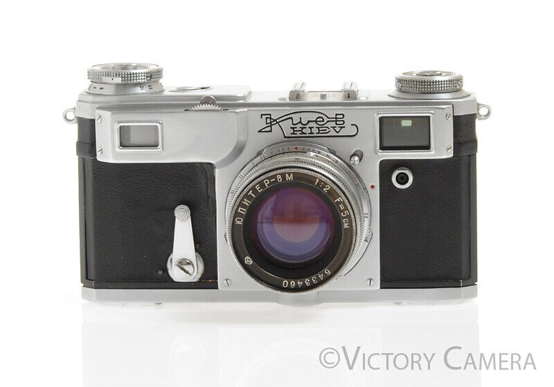 Kiev 2A Chrome Rangefinder (Contax IIa Copy) w/ 5cm f2 Lens -Cool-