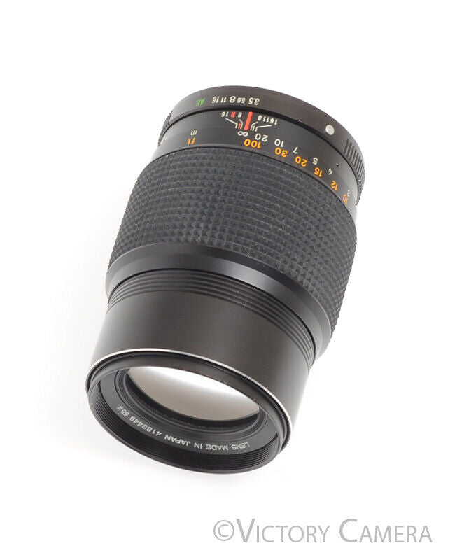 Konica Hexar AR 135mm f3.5 Manual Focus Lens w/ Hood -Bargain, Light Marks- - Victory Camera