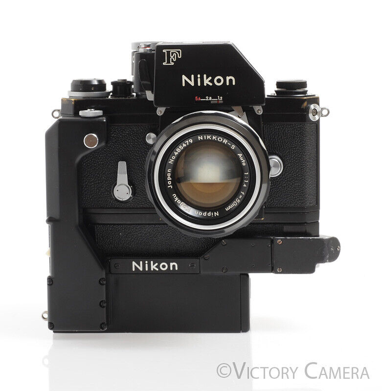 Nikon F Rare Black Photomic FTN w/ F-36 Motordrive &amp; 50mm f1.4 Lens -Very Clean-