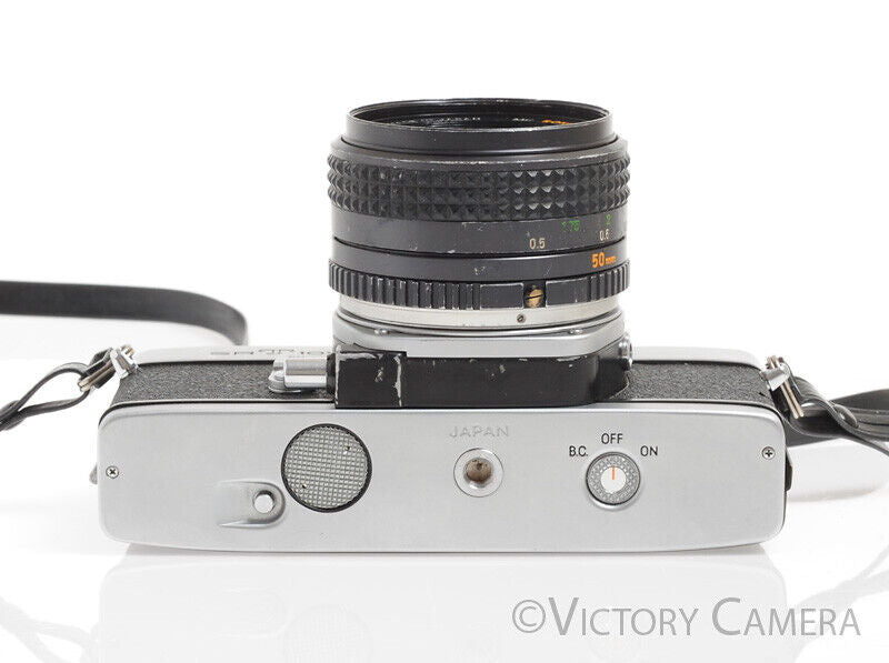 Minolta SRT101 SRT 101 Chrome 35mm Camera with 50mm F1.7 Lens -Clean, New Seals- - Victory Camera