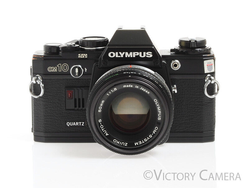 Olympus OM-10 OM10 Black 35mm Camera w/ 50mm F1.8 Standard Prime Lens