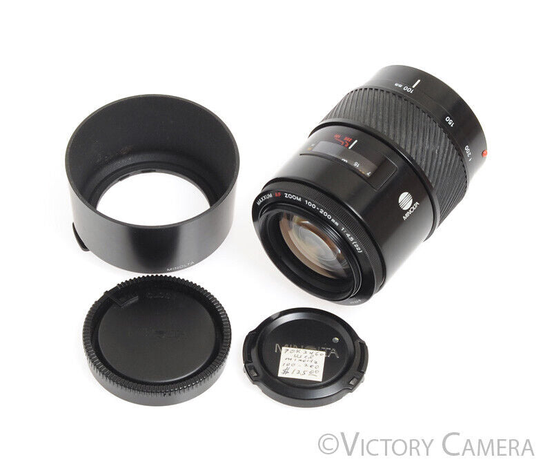 Minolta Maxxum (Sony A) AF 100-200mm f4.5 Tele Zoom Lens -Clean w/ Shade- - Victory Camera