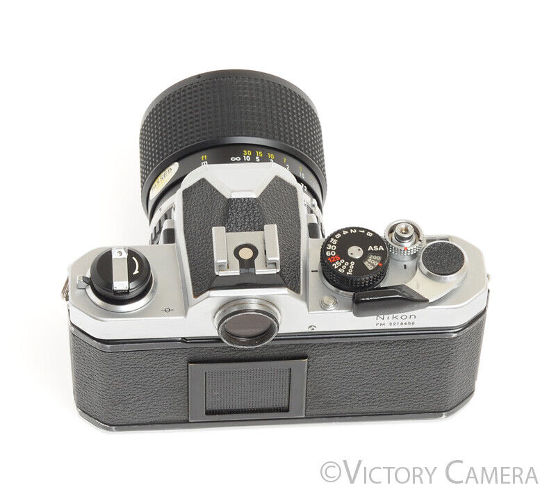 Nikon FM Early Version Chrome 35mm SLR Camera w/ 36-72mm F3.5 Lens -New Seals-