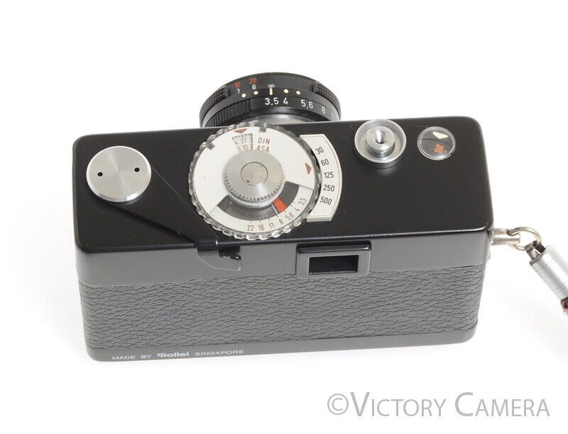 Rollei 35B 35 B Black 35mm Film Camera w/ Triotar 40mm F3.5 Lens -No Meter-