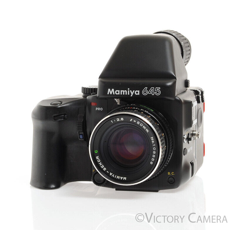 Mamiya 645 Pro Camera w/ Metered Prism, 80mm C Lens &amp; Winder -Clean-