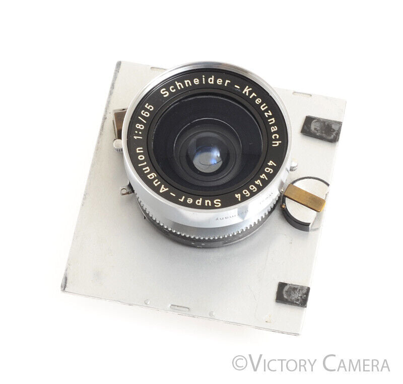 Schneider Super Angulon 65mm f8 View Camera Lens on 6x9 Linhof Board -Clean-